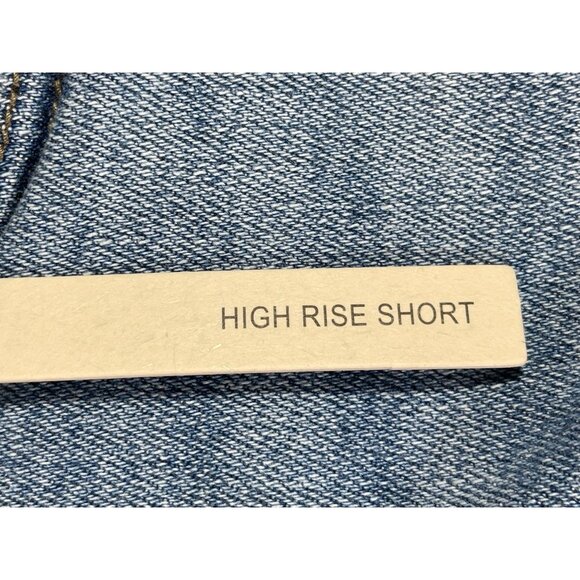 Kancan Womens High Rise Denim Shorts Size 18 Distressed Ripped Style Blue - Picture 3 of 7